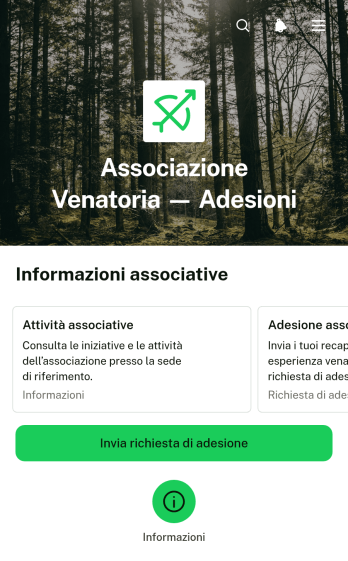 App per l'Adesione a un'Associazione Venatoria