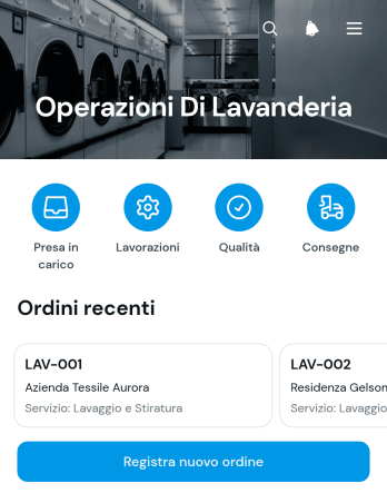 App per le Operazioni di Lavanderia