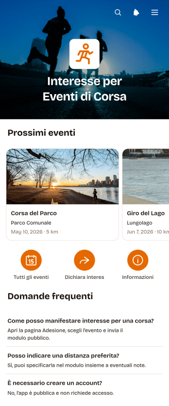 App per l'Interesse agli Eventi del Gruppo di Corsa