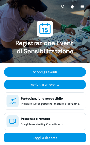 App per l'Iscrizione a Eventi di Sensibilizzazione