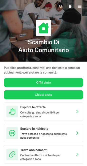 App per lo Scambio di Aiuto nella Comunità