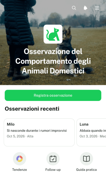App per l’Osservazione del Comportamento degli Animali Domestici