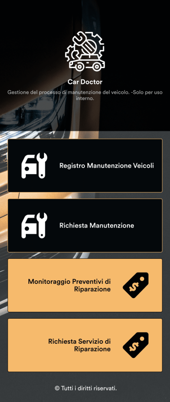 App per Manutenzione Auto Template