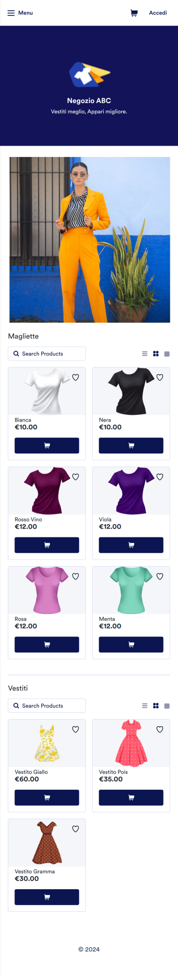 App per Negozio di Abbigliamento Template