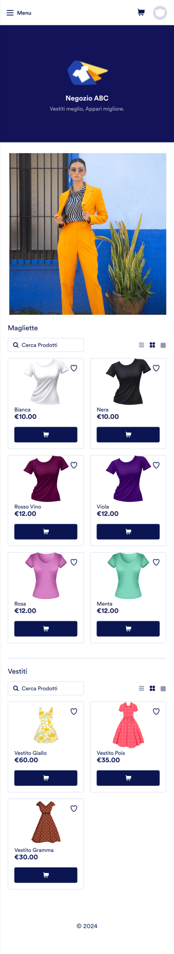 App per Negozio di Abbigliamento Template