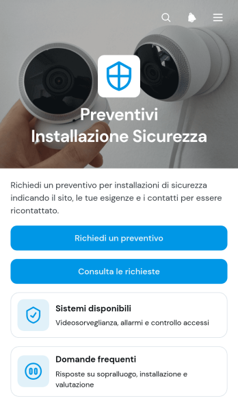 App per Preventivi di Installazione di Sicurezza