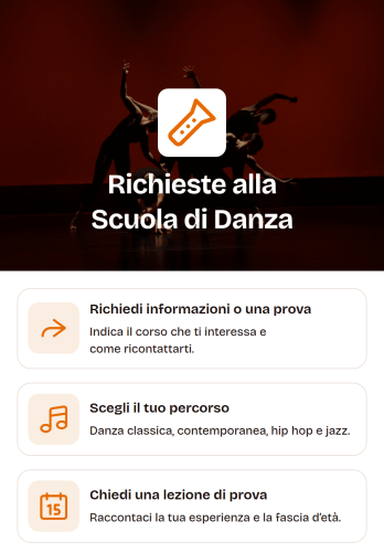 App per Richieste a una Scuola di Danza