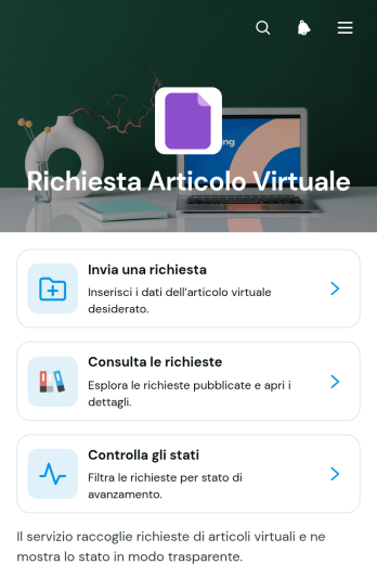 App per Richieste di Articoli Virtuali