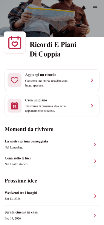 App per Ricordi e Pianificazione di Coppia