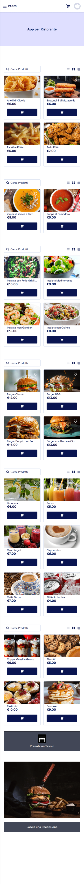 App per Ristorante Template
