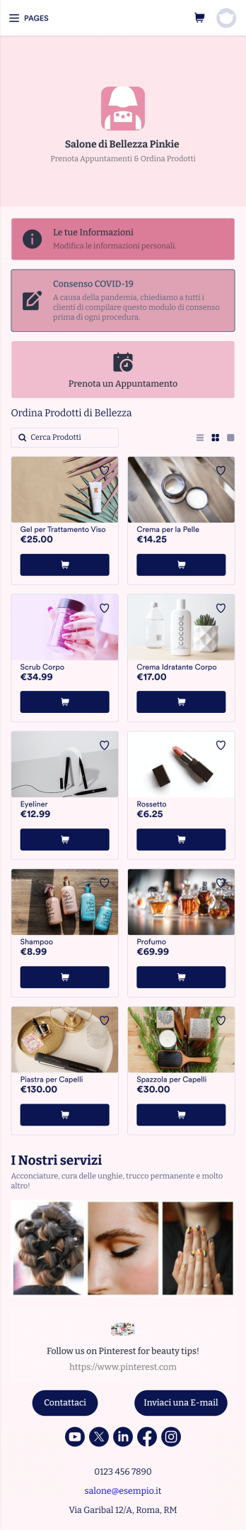 App per Salone di Bellezza Template