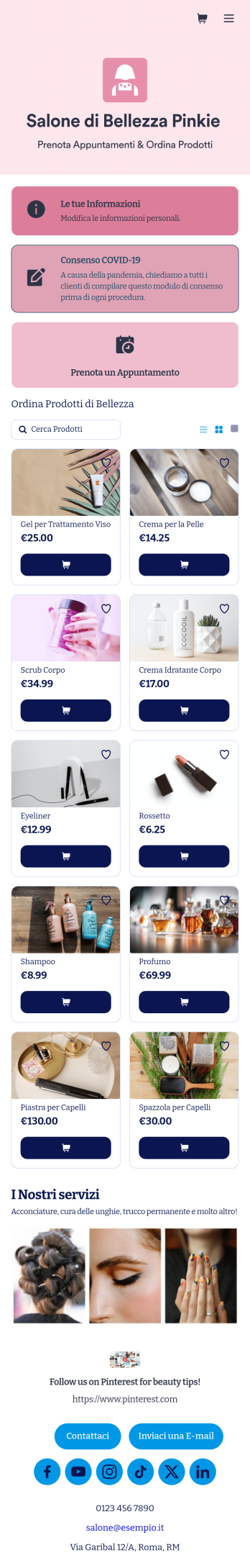 App per Salone di Bellezza