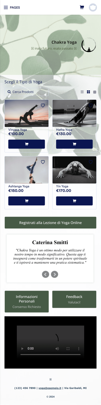 App per Studio di Yoga Template