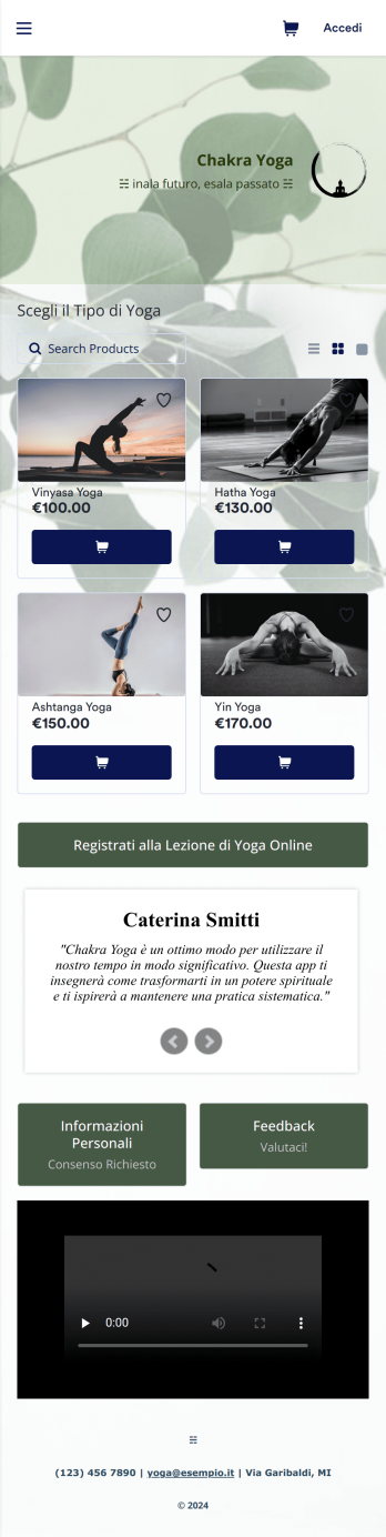 App per Studio di Yoga Template