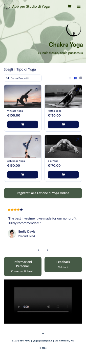 App per Studio di Yoga