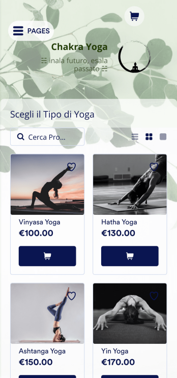 App per Studio di Yoga Template