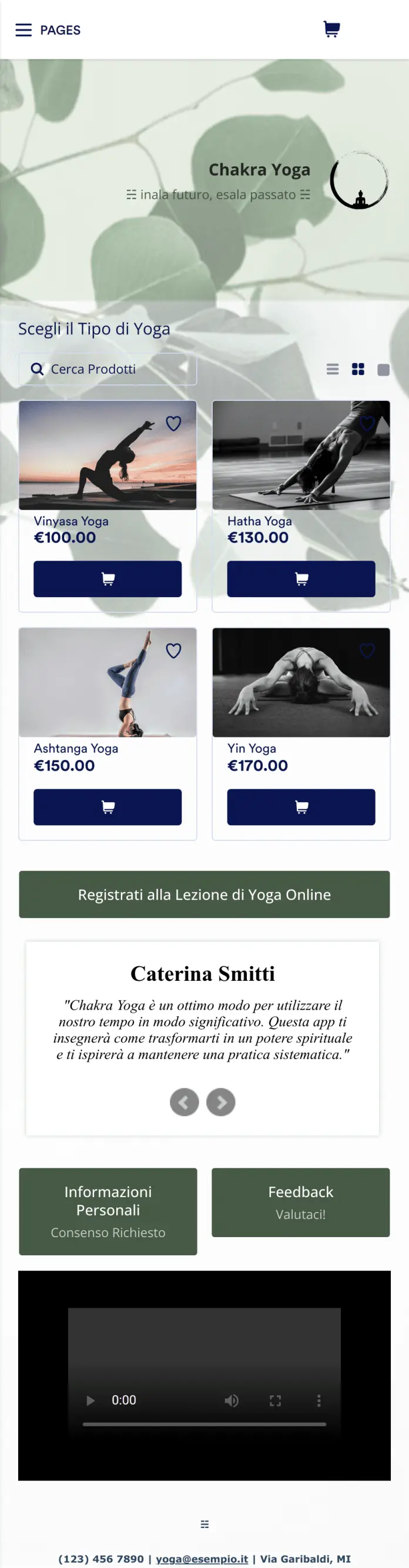 App per Studio di Yoga