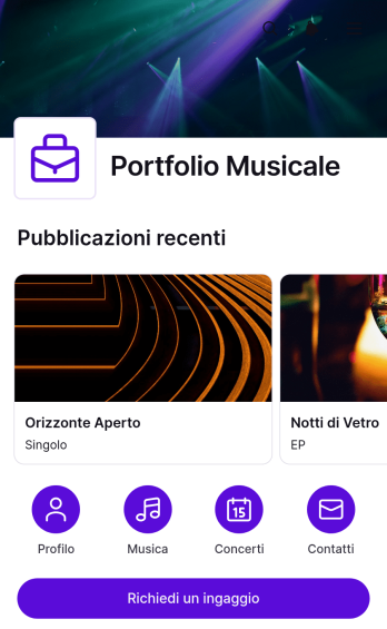 App Portfolio per Musicisti