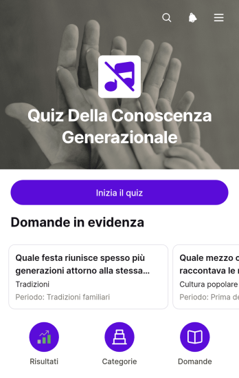 App Quiz sulle Conoscenze Generazionali