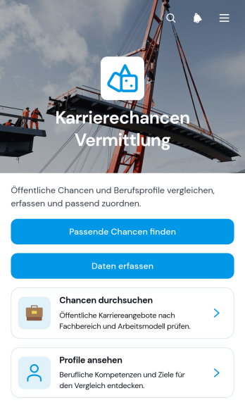 App zum Abgleich von Karrierechancen