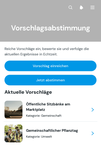 App zur Abstimmung über Vorschläge