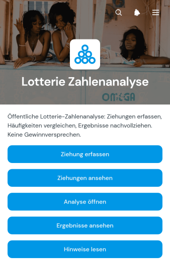 App zur Analyse von Lotteriezahlen
