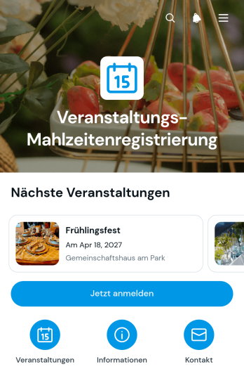 App zur Anmeldung von Veranstaltungsmahlzeiten
