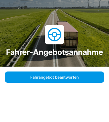 App zur Annahme von Fahrangeboten