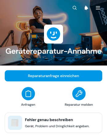 App zur Aufnahme von Gerätereparaturen