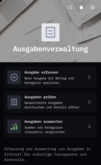 App zur Ausgabenerfassung