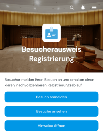 App zur Besucherpassregistrierung