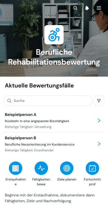 App zur Beurteilung der beruflichen Rehabilitation