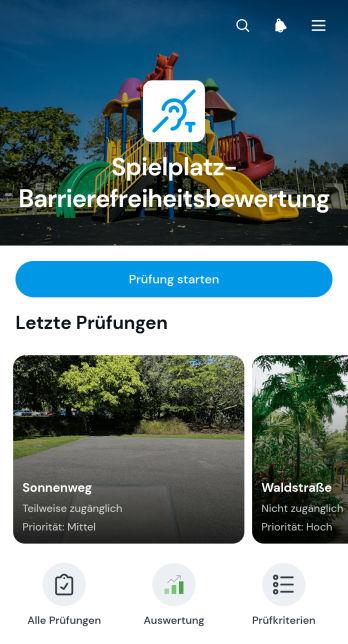 App zur Bewertung der Barrierefreiheit von Spielplätzen