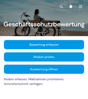 App zur Bewertung des Unternehmensschutzes