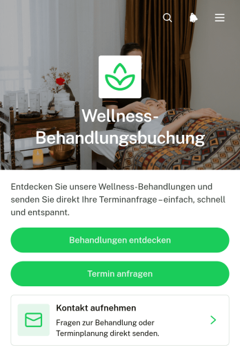 App zur Buchung von Wellnessbehandlungen