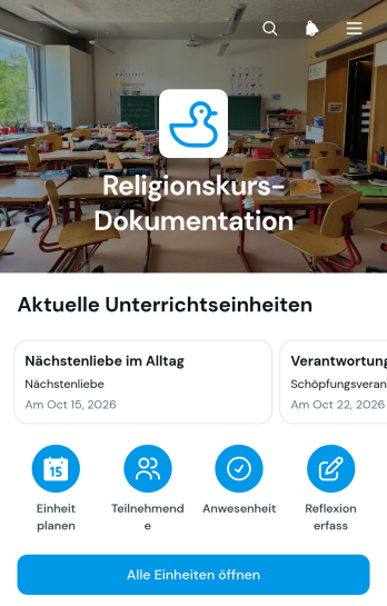 App zur Dokumentation von Religionsunterricht
