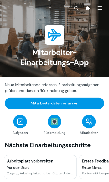 App zur Einarbeitung neuer Mitarbeiter