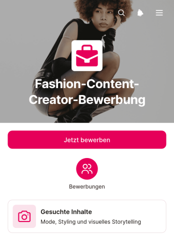 App zur Einstellung von Erstellern für Modeinhalte
