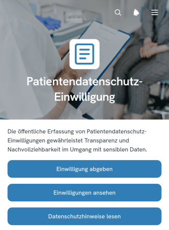 App zur Einwilligung in den Patientendatenschutz
