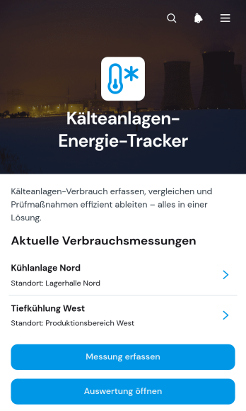App zur Energieerfassung von Kälteanlagen