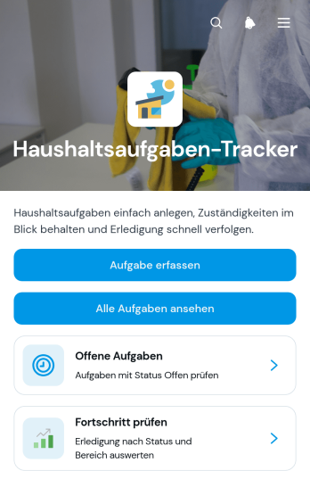 App zur Erfassung von Haushaltsaufgaben
