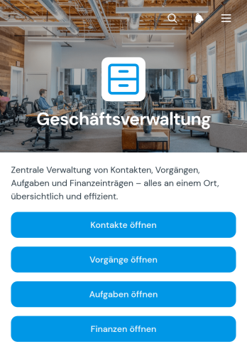 App zur Geschäftsverwaltung