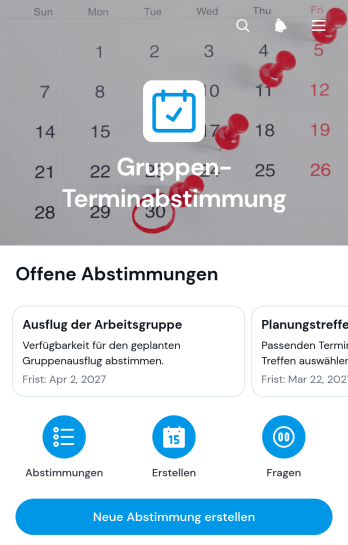 App zur Gruppenterminabstimmung