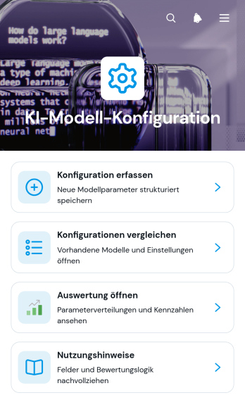 App zur Konfiguration von KI-Modellen