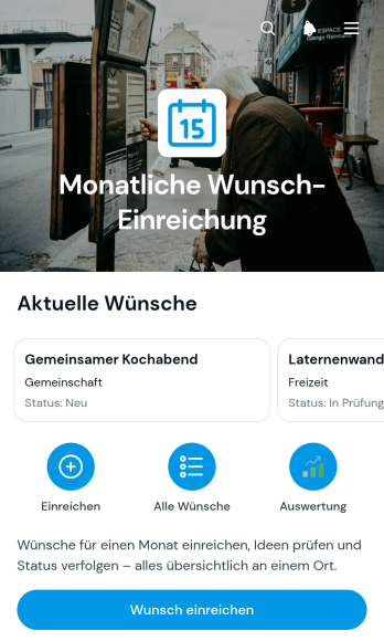 App zur monatlichen Wunscheinreichung