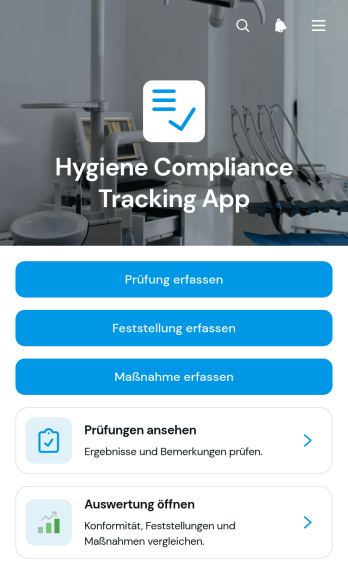 App zur Nachverfolgung der Hygiene-Compliance