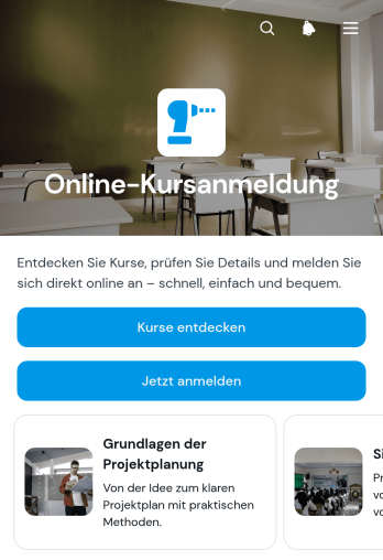 App zur Online-Kursanmeldung
