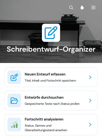 App zur Organisation von Schreibentwürfen