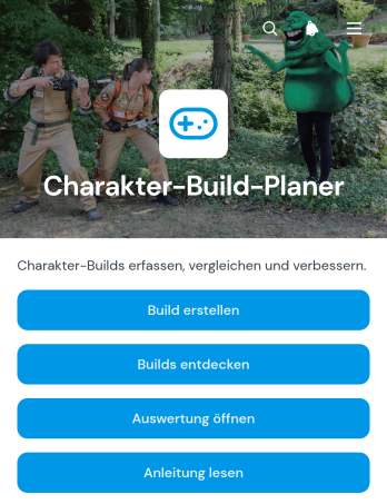 App zur Planung von Charakteraufbauten