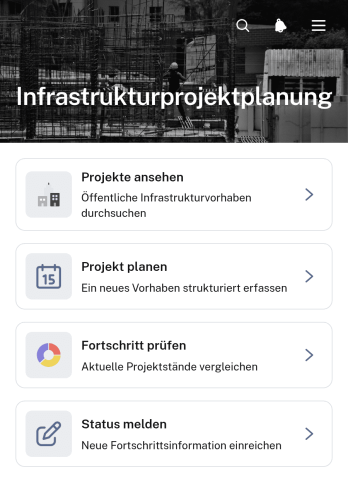 App zur Planung von Infrastrukturprojekten